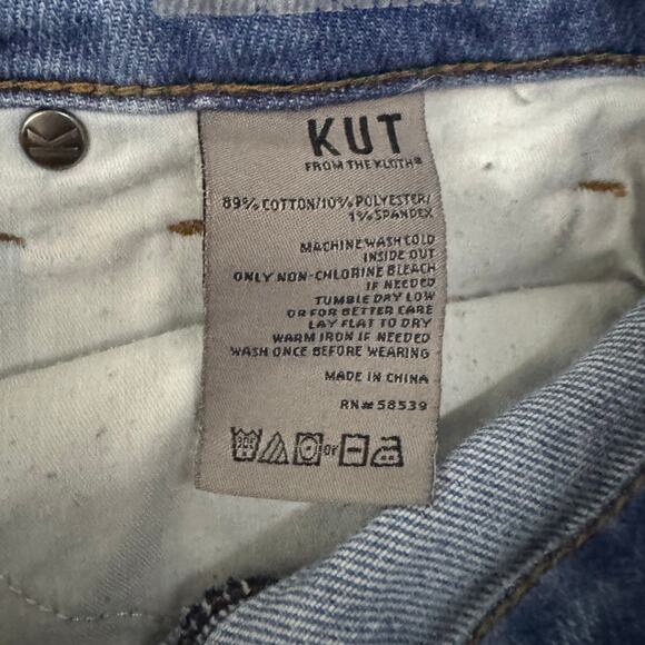 Kut From The Kloth Women’s 2 Distressed Straight Crop Jeans Light Wash Raw Hem - Picture 4 of 6